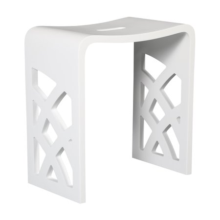 Alfi Brand Designer White Matte Solid Surface Resin Bathroom / Shower Stool ABST88